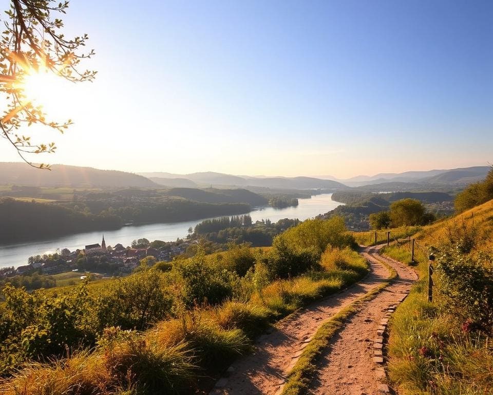 Wanderwege am Rhein mit Aussichtspunkten