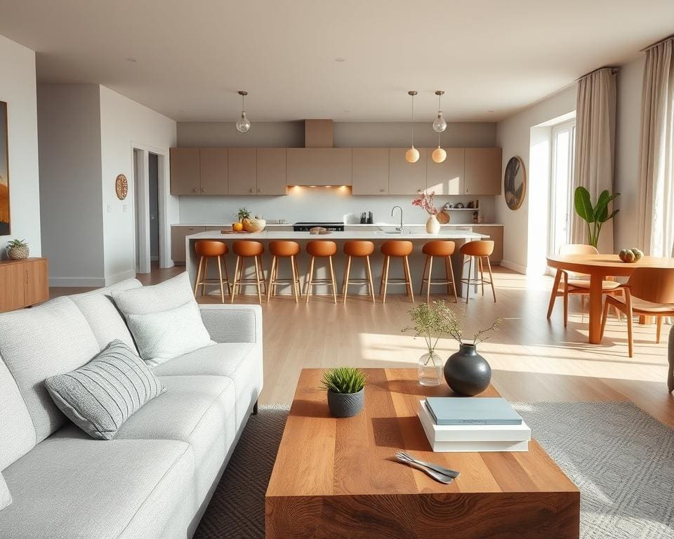 Wie richtet man offene Wohnbereiche ein?