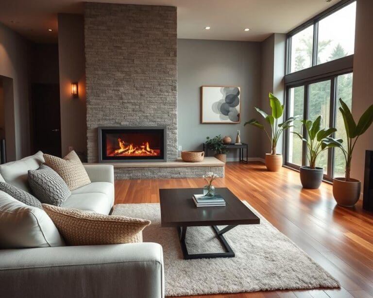 Wohnzimmer mit Kamin